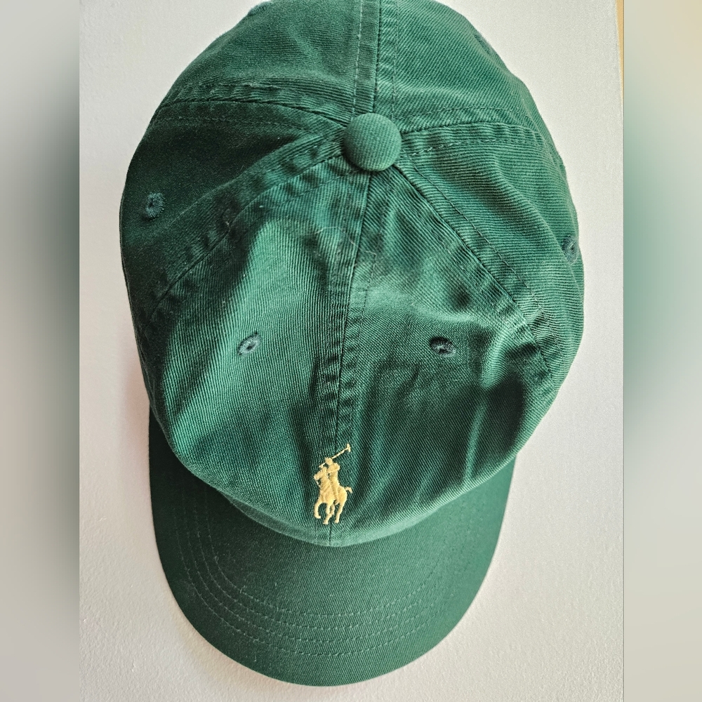 Polo by Ralph Lauren Classic Green Baseball Cap with Gold Pony NWT